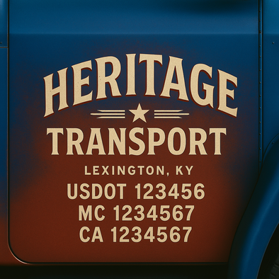 Custom Designed USDOT (DOT) Truck Door Lettering Decal Signs | Graphic Designed USDOT Lettering For Semi-Trucks, Work Trucks & Box Trucks | Add Your Trucking Name, USDOT, MC, CA, KYU, GVW & VIN (2-Pack)