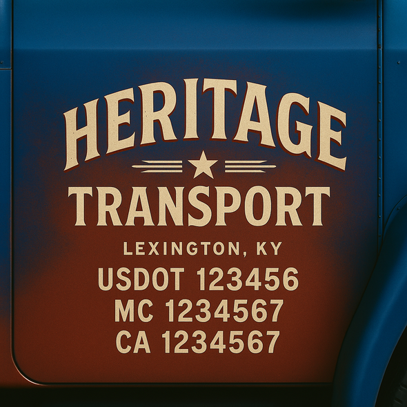 Custom Designed USDOT (DOT) Truck Door Lettering Decal Signs | Graphic Designed USDOT Lettering For Semi-Trucks, Work Trucks & Box Trucks | Add Your Trucking Name, USDOT, MC, CA, KYU, GVW & VIN (2-Pack)