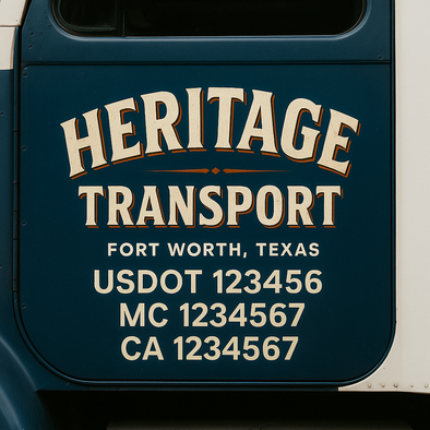 Custom Designed USDOT (DOT) Truck Door Lettering Decal Signs | Graphic Designed USDOT Lettering For Semi-Trucks, Work Trucks & Box Trucks | Add Your Trucking Name, USDOT, MC, CA, KYU, GVW & VIN (2-Pack)