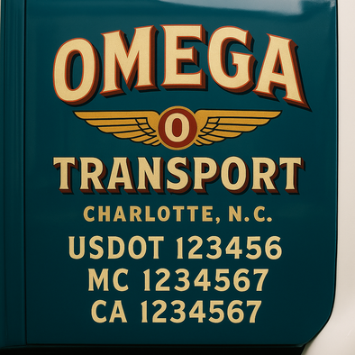 Custom Designed USDOT (DOT) Truck Door Lettering Decal Signs | Graphic Designed USDOT Lettering For Semi-Trucks, Work Trucks & Box Trucks | Add Your Trucking Name, USDOT, MC, CA, KYU, GVW & VIN (2-Pack)