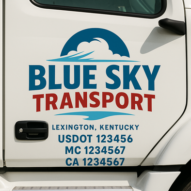 Custom Designed USDOT (DOT) Truck Door Lettering Decal Signs | Graphic Designed USDOT Lettering For Semi-Trucks, Work Trucks & Box Trucks | Add Your Trucking Name, USDOT, MC, CA, KYU, GVW & VIN (2-Pack)