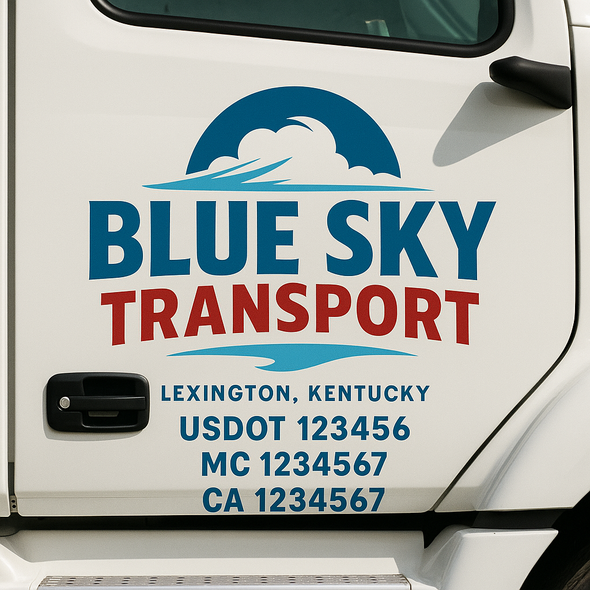 Custom Designed USDOT (DOT) Truck Door Lettering Decal Signs | Graphic Designed USDOT Lettering For Semi-Trucks, Work Trucks & Box Trucks | Add Your Trucking Name, USDOT, MC, CA, KYU, GVW & VIN (2-Pack)