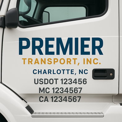 Custom Designed USDOT (DOT) Truck Door Lettering Decal Signs | Graphic Designed USDOT Lettering For Semi-Trucks, Work Trucks & Box Trucks | Add Your Trucking Name, USDOT, MC, CA, KYU, GVW & VIN (2-Pack)