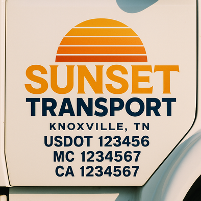Custom Designed USDOT (DOT) Truck Door Lettering Decal Signs | Graphic Designed USDOT Lettering For Semi-Trucks, Work Trucks & Box Trucks | Add Your Trucking Name, USDOT, MC, CA, KYU, GVW & VIN (2-Pack)