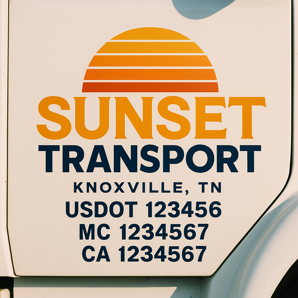 Custom Designed USDOT (DOT) Truck Door Lettering Decal Signs | Graphic Designed USDOT Lettering For Semi-Trucks, Work Trucks & Box Trucks | Add Your Trucking Name, USDOT, MC, CA, KYU, GVW & VIN (2-Pack)