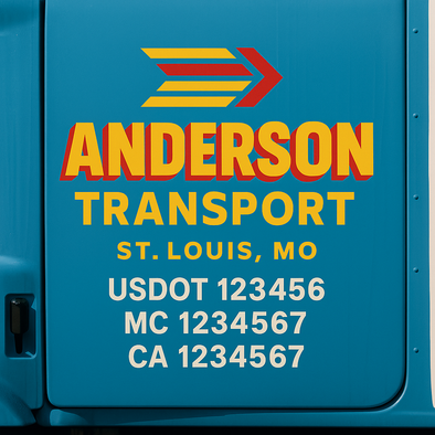 Custom Designed USDOT (DOT) Truck Door Lettering Decal Signs | Graphic Designed USDOT Lettering For Semi-Trucks, Work Trucks & Box Trucks | Add Your Trucking Name, USDOT, MC, CA, KYU, GVW & VIN (2-Pack)