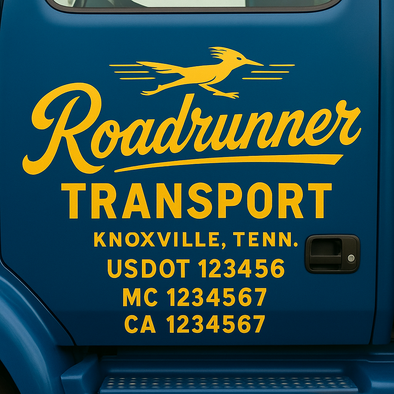 Custom Designed USDOT (DOT) Truck Door Lettering Decal Signs | Graphic Designed USDOT Lettering For Semi-Trucks, Work Trucks & Box Trucks | Add Your Trucking Name, USDOT, MC, CA, KYU, GVW & VIN (2-Pack)