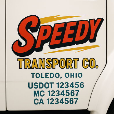 Custom Designed USDOT (DOT) Truck Door Lettering Decal Signs | Graphic Designed USDOT Lettering For Semi-Trucks, Work Trucks & Box Trucks | Add Your Trucking Name, USDOT, MC, CA, KYU, GVW & VIN (2-Pack)