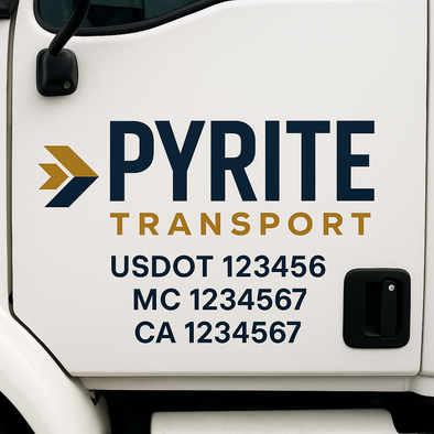 Custom Designed USDOT (DOT) Truck Door Lettering Decal Signs | Graphic Designed USDOT Lettering For Semi-Trucks, Work Trucks & Box Trucks | Add Your Trucking Name, USDOT, MC, CA, KYU, GVW & VIN (2-Pack)