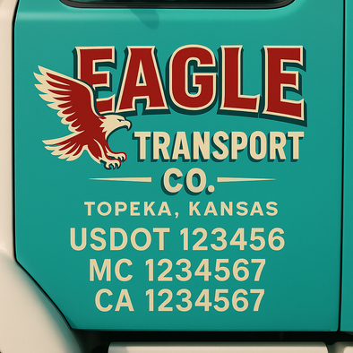Custom Designed USDOT (DOT) Truck Door Lettering Decal Signs | Graphic Designed USDOT Lettering For Semi-Trucks, Work Trucks & Box Trucks | Add Your Trucking Name, USDOT, MC, CA, KYU, GVW & VIN (2-Pack)