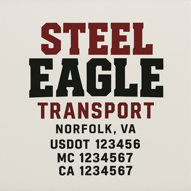 Custom Designed USDOT (DOT) Truck Door Lettering Decal Signs | Graphic Designed USDOT Lettering For Semi-Trucks, Work Trucks & Box Trucks | Add Your Trucking Name, USDOT, MC, CA, KYU, GVW & VIN (2-Pack)