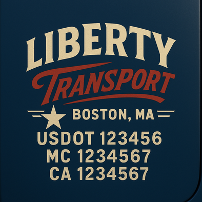 Custom Designed USDOT (DOT) Truck Door Lettering Decal Signs | Graphic Designed USDOT Lettering For Semi-Trucks, Work Trucks & Box Trucks | Add Your Trucking Name, USDOT, MC, CA, KYU, GVW & VIN (2-Pack)