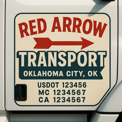 Custom Designed USDOT (DOT) Truck Door Lettering Decal Signs | Graphic Designed USDOT Lettering For Semi-Trucks, Work Trucks & Box Trucks | Add Your Trucking Name, USDOT, MC, CA, KYU, GVW & VIN (2-Pack)