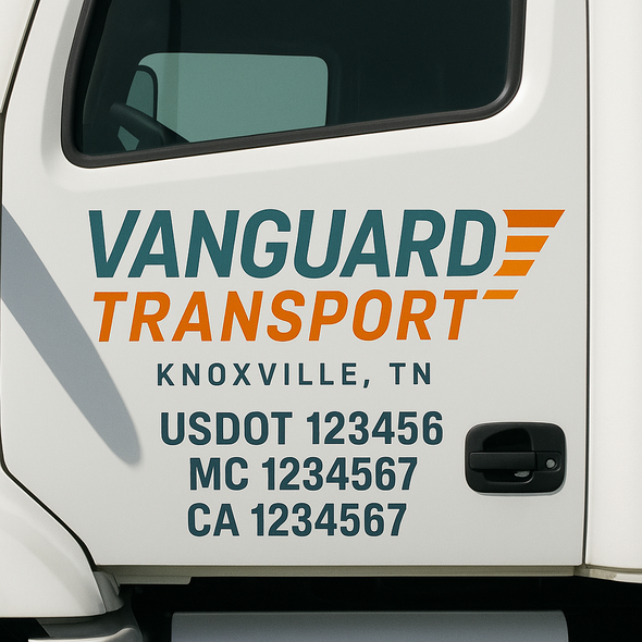 Custom Designed USDOT (DOT) Truck Door Lettering Decal Signs | Graphic Designed USDOT Lettering For Semi-Trucks, Work Trucks & Box Trucks | Add Your Trucking Name, USDOT, MC, CA, KYU, GVW & VIN (2-Pack)