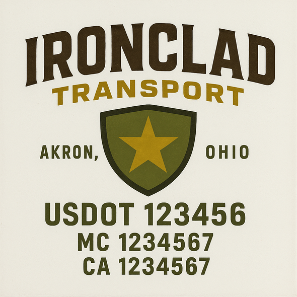 Custom Designed USDOT (DOT) Truck Door Lettering Decal Signs | Graphic Designed USDOT Lettering For Semi-Trucks, Work Trucks & Box Trucks | Add Your Trucking Name, USDOT, MC, CA, KYU, GVW & VIN (2-Pack)