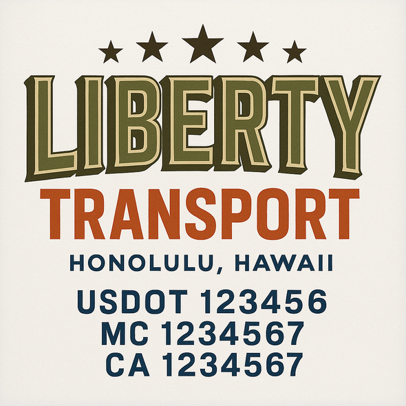 Custom Designed USDOT (DOT) Truck Door Lettering Decal Signs | Graphic Designed USDOT Lettering For Semi-Trucks, Work Trucks & Box Trucks | Add Your Trucking Name, USDOT, MC, CA, KYU, GVW & VIN (2-Pack)