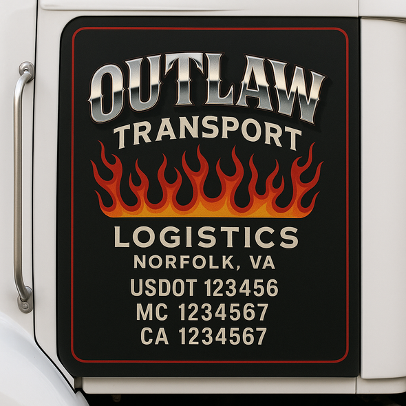 Custom Designed USDOT (DOT) Truck Door Lettering Decal Signs | Graphic Designed USDOT Lettering For Semi-Trucks, Work Trucks & Box Trucks | Add Your Trucking Name, USDOT, MC, CA, KYU, GVW & VIN (2-Pack)