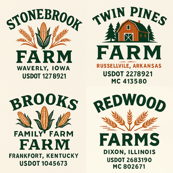 Farm, Farming or Family Farm Custom Truck Door Decal Sticker Signs, 2-Pack