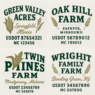 Farm, Farming or Family Farm Custom Truck Door Decal Sticker Signs, 2-Pack