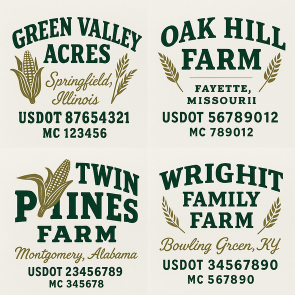 Farm, Farming or Family Farm Custom Truck Door Decal Sticker Signs, 2-Pack
