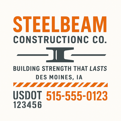 Construction Company Truck Door Decal Sign For Compliance (2-Pack)