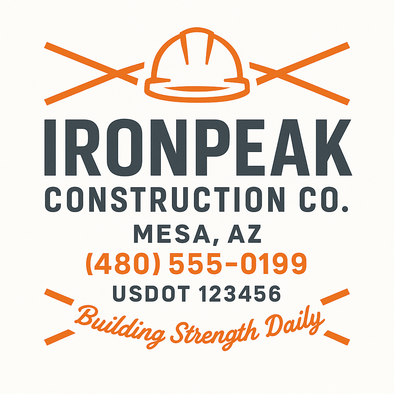 Construction Company Truck Door Decal Sign For Compliance (2-Pack)