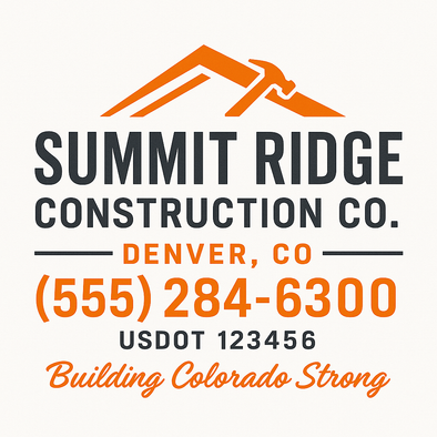 Construction Company Truck Door Decal Sign For Compliance (2-Pack)