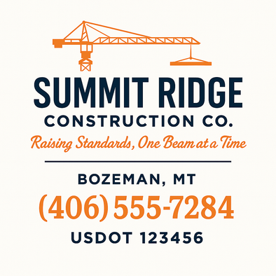 Construction Company Truck Door Decal Sign For Compliance (2-Pack)