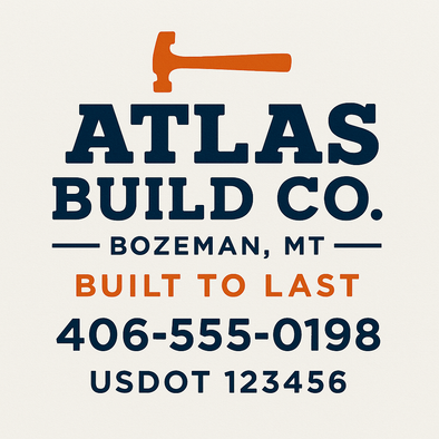 Construction Company Truck Door Decal Sign For Compliance (2-Pack)