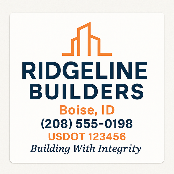 Construction Company Truck Door Decal Sign For Compliance (2-Pack)