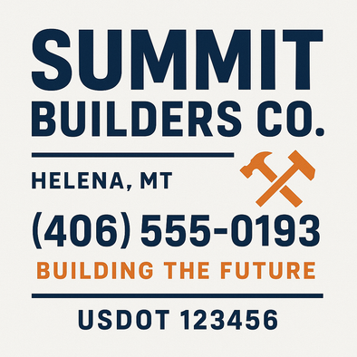 Construction Company Truck Door Decal Sign For Compliance (2-Pack)