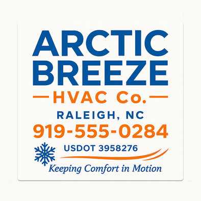 HVAC Company Truck Door Decal Sign For Compliance (2-Pack)