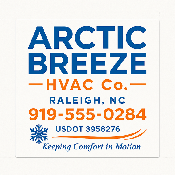 HVAC Company Truck Door Decal Sign For Compliance (2-Pack)