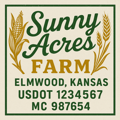 Farm, Farming or Family Farm Custom Truck Door Decal Sticker Signs, 2-Pack
