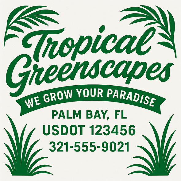 Landscaping & Lawn Care Custom Truck Door Decal Sticker Sign, 2-Pack