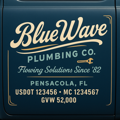 Plumbing Business Truck Door Decal Lettering Sticker Sign, 2 Pack