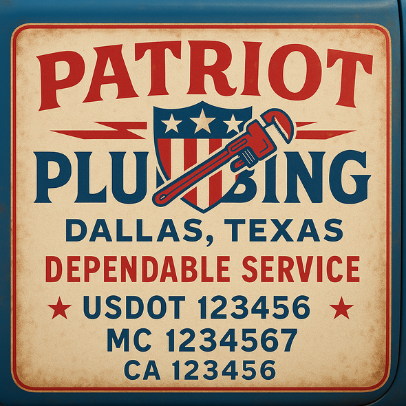 Plumbing Business Truck Door Decal Lettering Sticker Sign, 2 Pack