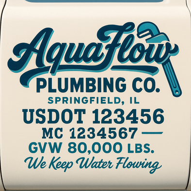 Plumbing Business Truck Door Decal Lettering Sticker Sign, 2 Pack