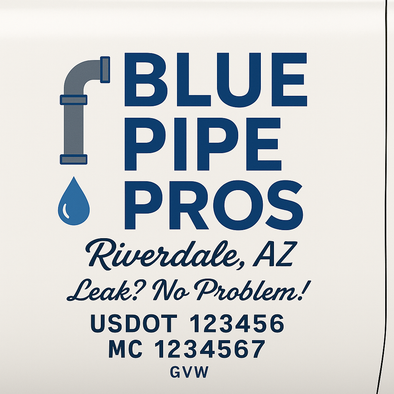 Plumbing Business Truck Door Decal Lettering Sticker Sign, 2 Pack