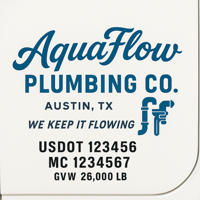 Plumbing Business Truck Door Decal Lettering Sticker Sign, 2 Pack