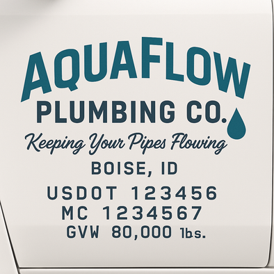 Plumbing Business Truck Door Decal Lettering Sticker Sign, 2 Pack