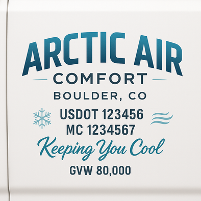 HVAC Heating & Cooling Business Truck Door Decal Lettering Sticker Sign, 2 Pack