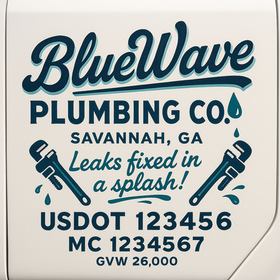 Plumbing Business Truck Door Decal Lettering Sticker Sign, 2 Pack