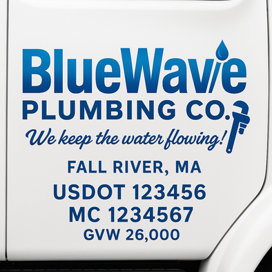 Plumbing Business Truck Door Decal Lettering Sticker Sign, 2 Pack