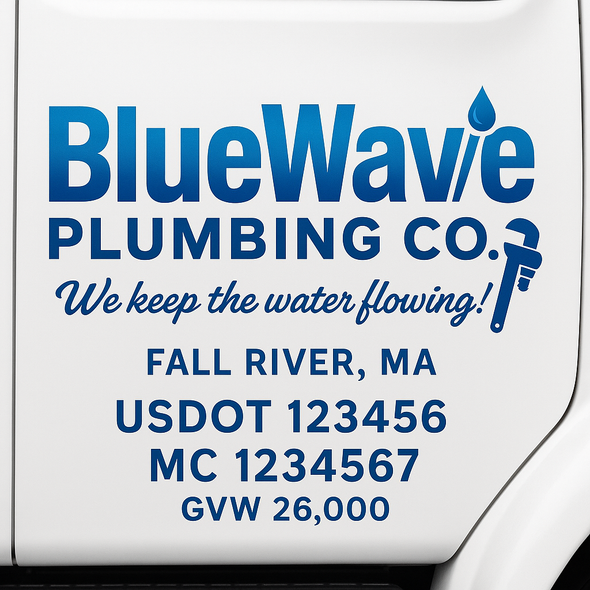 Plumbing Business Truck Door Decal Lettering Sticker Sign, 2 Pack