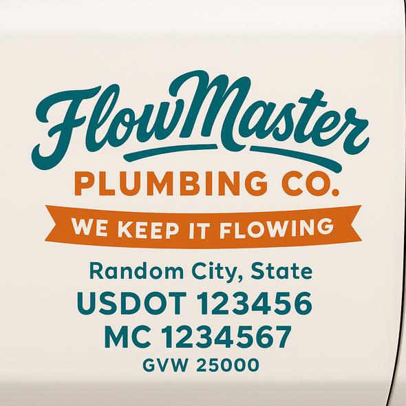 Plumbing Business Truck Door Decal Lettering Sticker Sign, 2 Pack