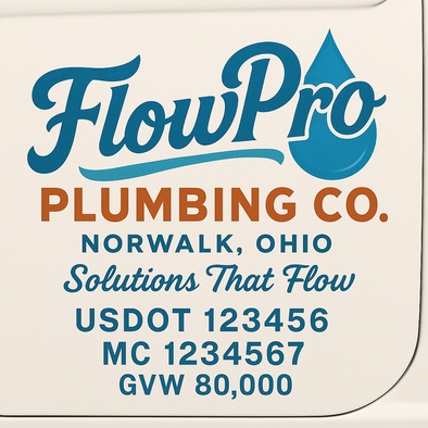 Plumbing Business Truck Door Decal Lettering Sticker Sign, 2 Pack