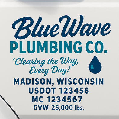 Plumbing Business Truck Door Decal Lettering Sticker Sign, 2 Pack