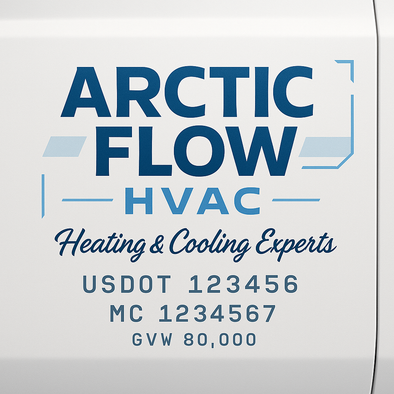 HVAC Heating & Cooling Business Truck Door Decal Lettering Sticker Sign, 2 Pack