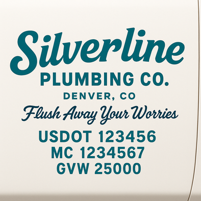 Plumbing Business Truck Door Decal Lettering Sticker Sign, 2 Pack
